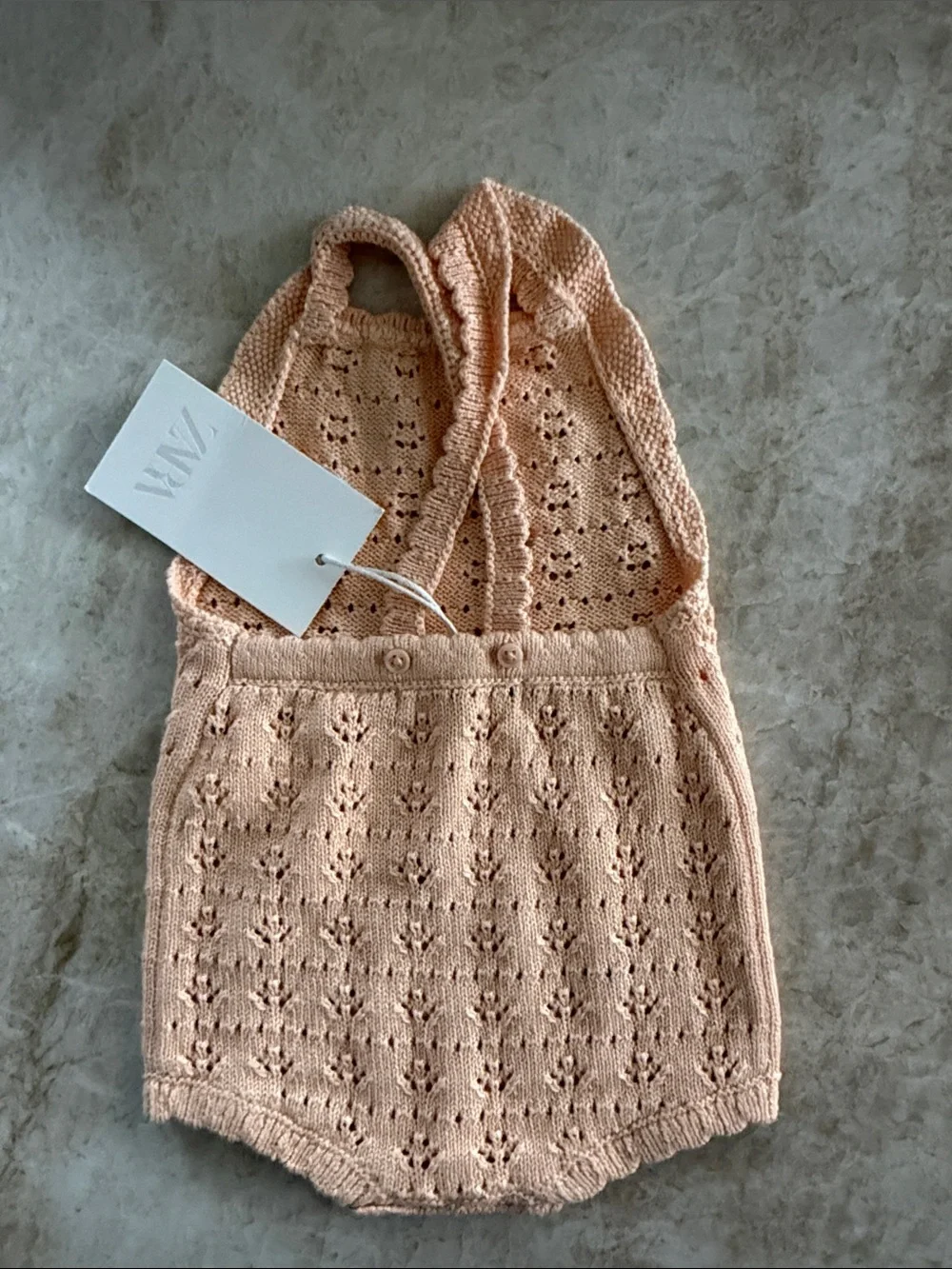 Zara floral Peach Knit Romper